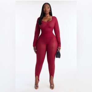 Burgundy Mesh 2pc set